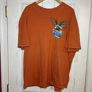 Harley-Davidson Orange Tee with Eagle Graphic